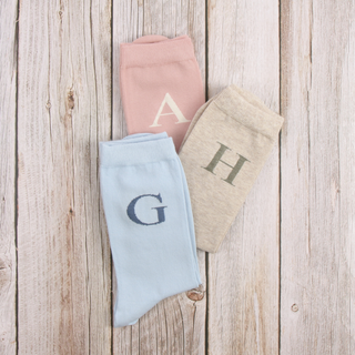 Women's 3-Pair Personalised Letter Socks