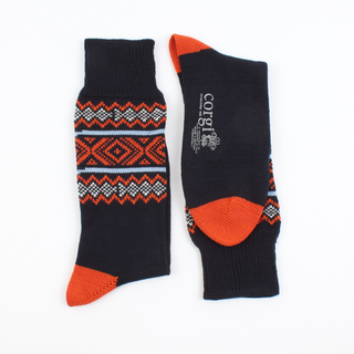 Men's Zig Zag Cuff Wool & Cotton Socks