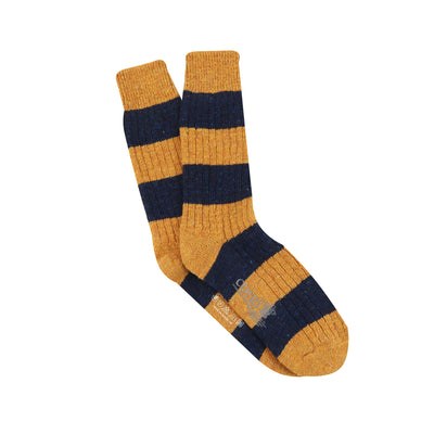 Maroon/Gold Striped Mens Socks