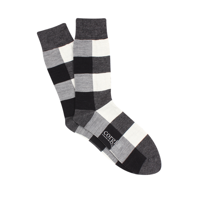 Men's Checked Merino Wool Socks