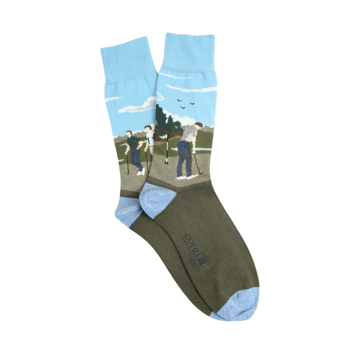 Men's Golf Scene Cotton Socks