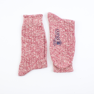 Women's Red Marl Cotton Socks