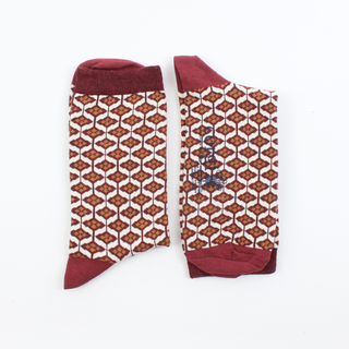 Women's Tile Print Cotton Socks