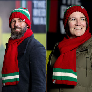 Red Wall Striped Wool Scarf