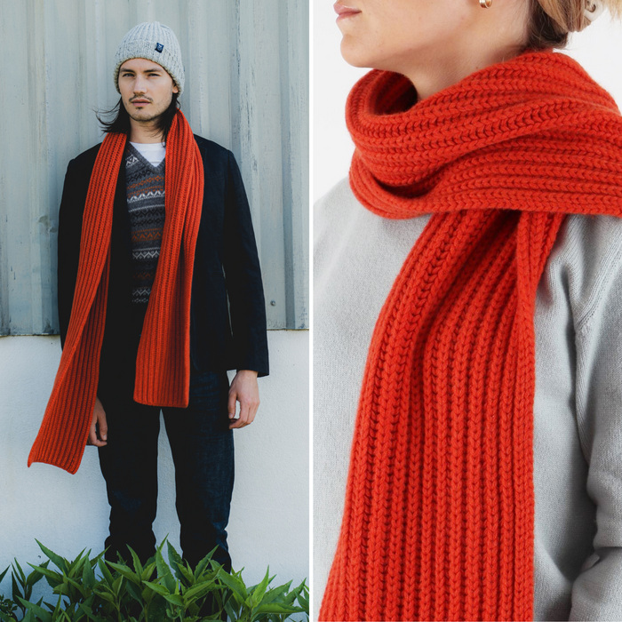 Unisex Ribbed Cashmere Scarf