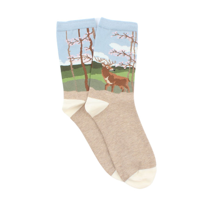 Women's Countryside Scene Cotton Socks