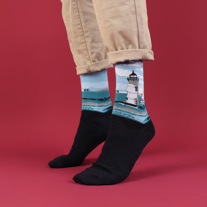 Men's Lighthouse Cotton Socks - Corgi Socks