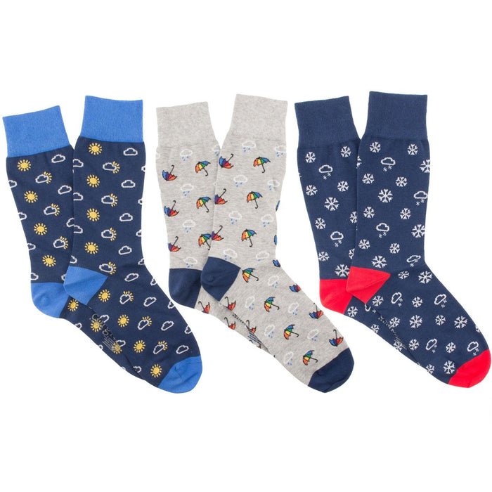 Men's Welsh Weatherman x Corgi 'Showers' 3-Pair Cotton Gift Box - Corgi Socks