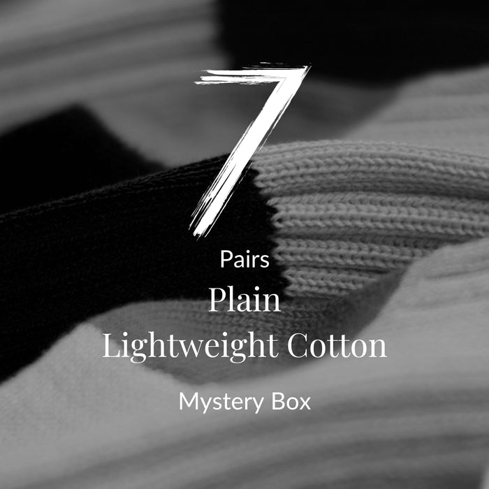 Men's Plain Cotton Socks-Mystery Box 7 Pairs