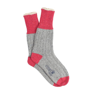 Women's Contrast Tip Donegal Wool Socks