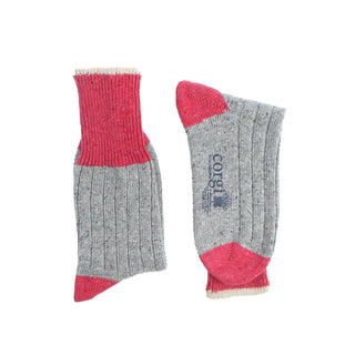 Women's Contrast Tip Donegal Wool Socks