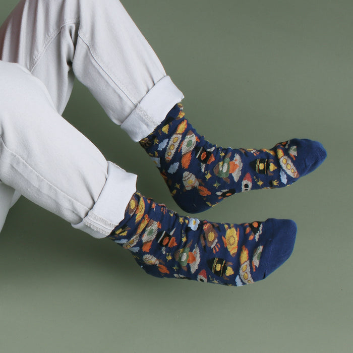 Kids Space Rocket Cotton Socks