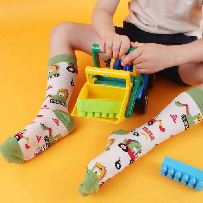 Kids Dino Digger Cotton Socks